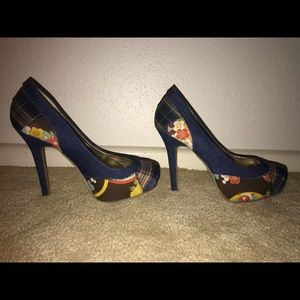 Sheikh Denim Themed Heels. Worn Once